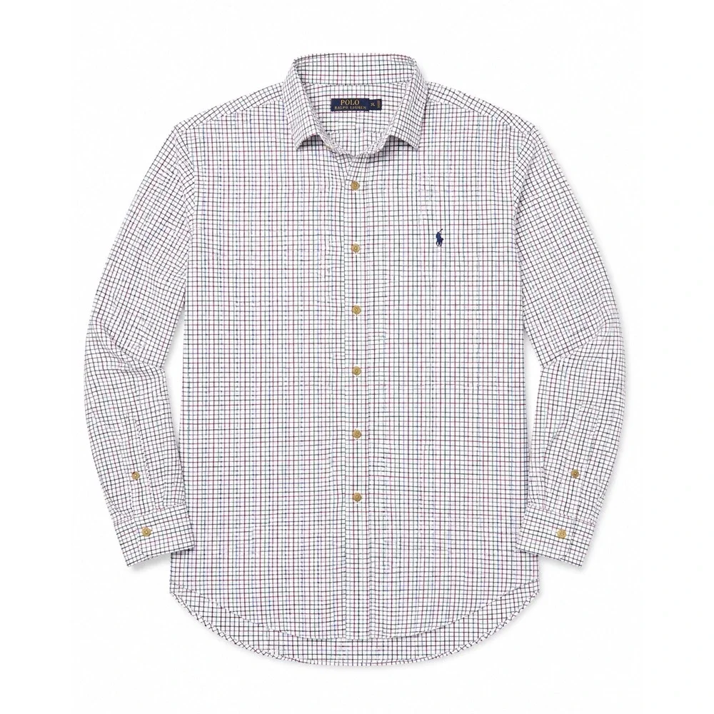 Polo Ralph Lauren XL Mens Button Down Shirt Tattersall Check Multi Color Cotton